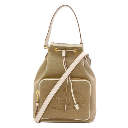 PRADA Logo Jacquard 2-Way Handbag Canvas Ladies [Used]