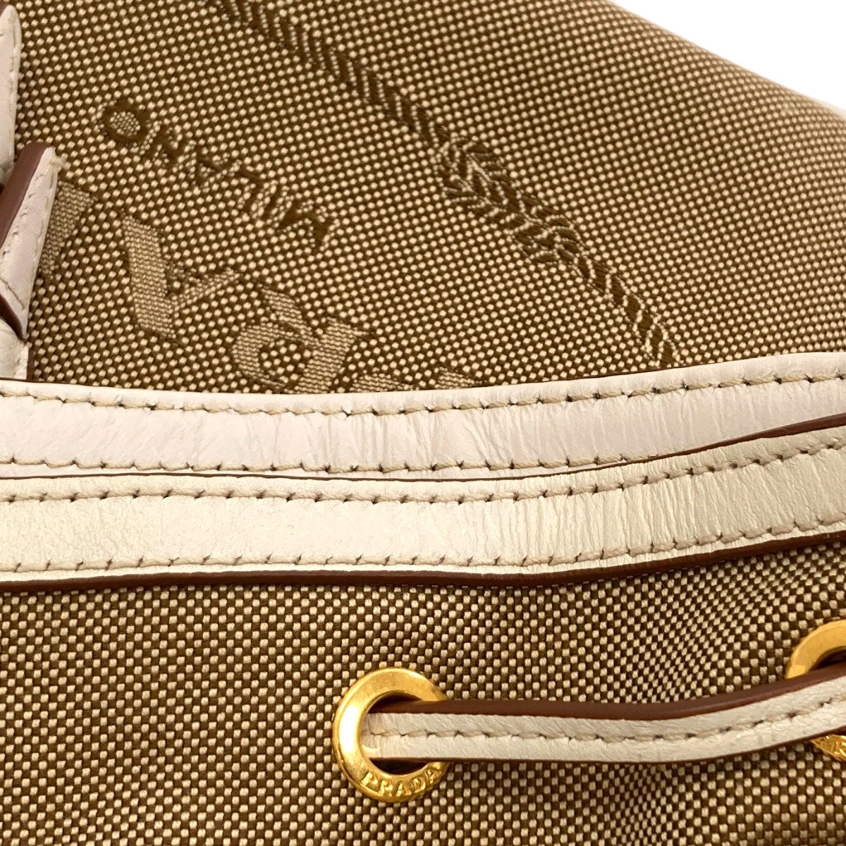 PRADA Logo Jacquard 2-Way Handbag Canvas Ladies [Used]