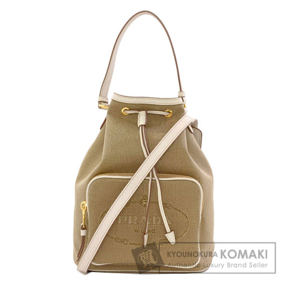 PRADA Logo Jacquard 2-Way Handbag Canvas Ladies [Used]