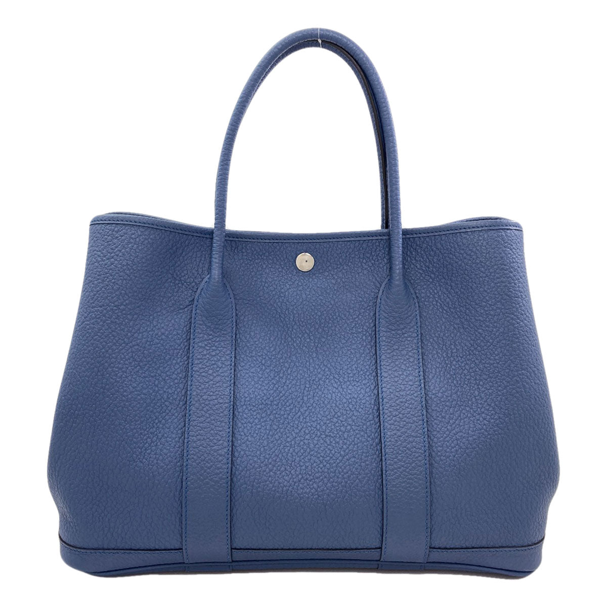 HERMES Garden Party Blue Agate SilverHardware Tote Bag Country Ladies [Used]