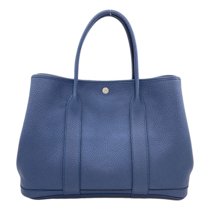 HERMES Garden Party Blue Agate SilverHardware Tote Bag Country Ladies [Used]