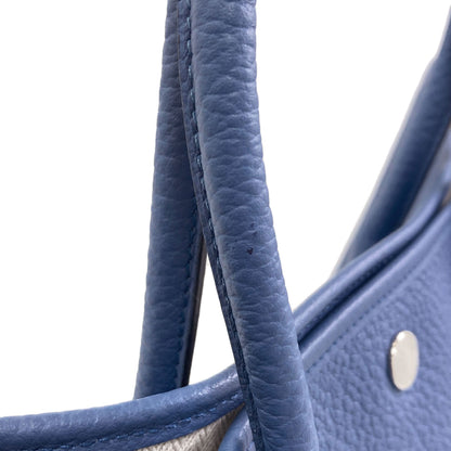 HERMES Garden Party Blue Agate SilverHardware Tote Bag Country Ladies [Used]