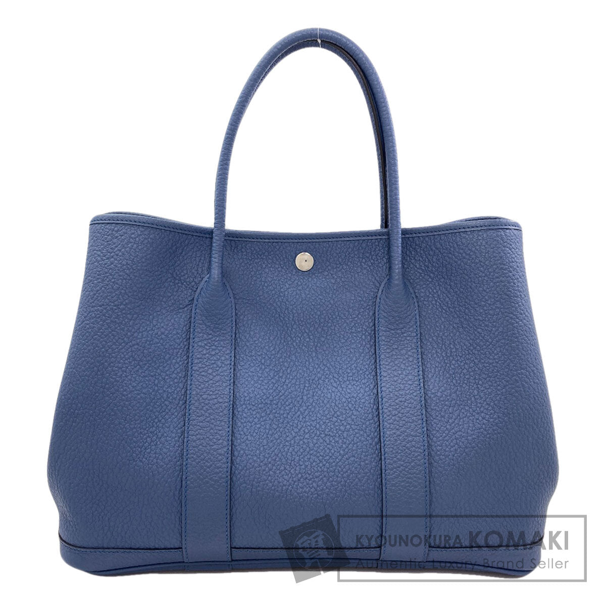 HERMES Garden Party Blue Agate SilverHardware Tote Bag Country Ladies [Used]