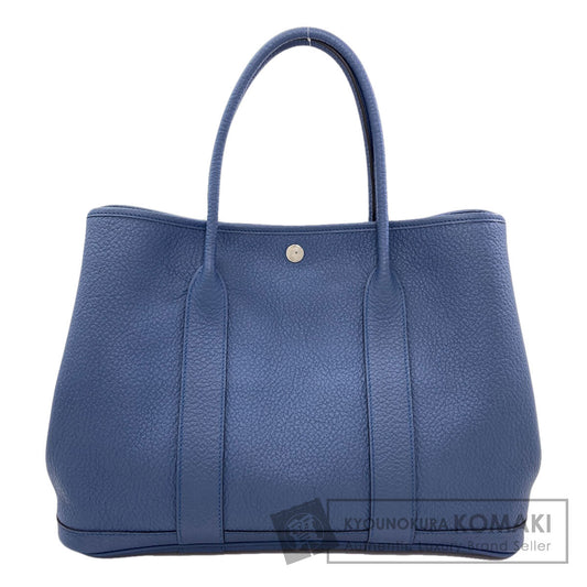HERMES Garden Party Blue Agate SilverHardware Tote Bag Country Ladies [Used]
