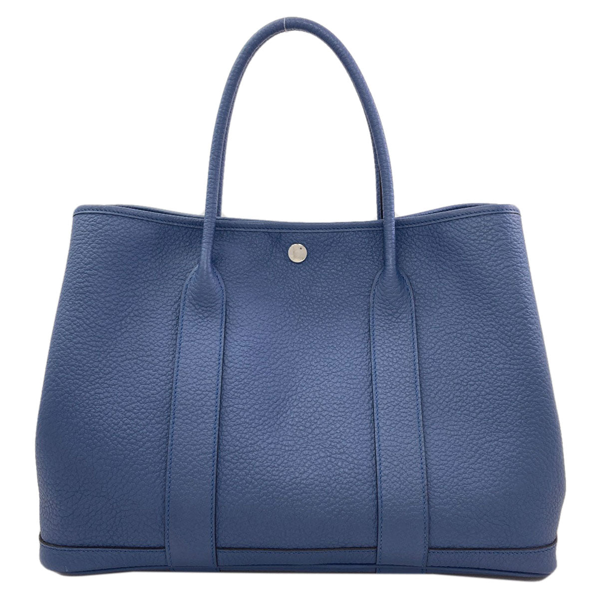 HERMES Garden Party Blue Agate SilverHardware Tote Bag Country Ladies [Used]
