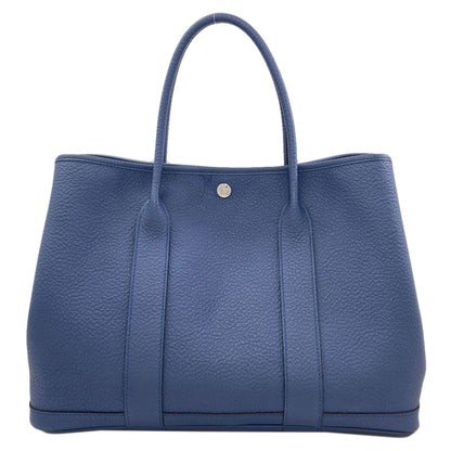 HERMES Garden Party Blue Agate SilverHardware Tote Bag Country Ladies [Used]