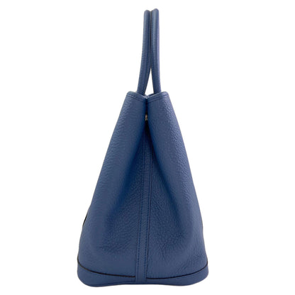 HERMES Garden Party Blue Agate SilverHardware Tote Bag Country Ladies [Used]
