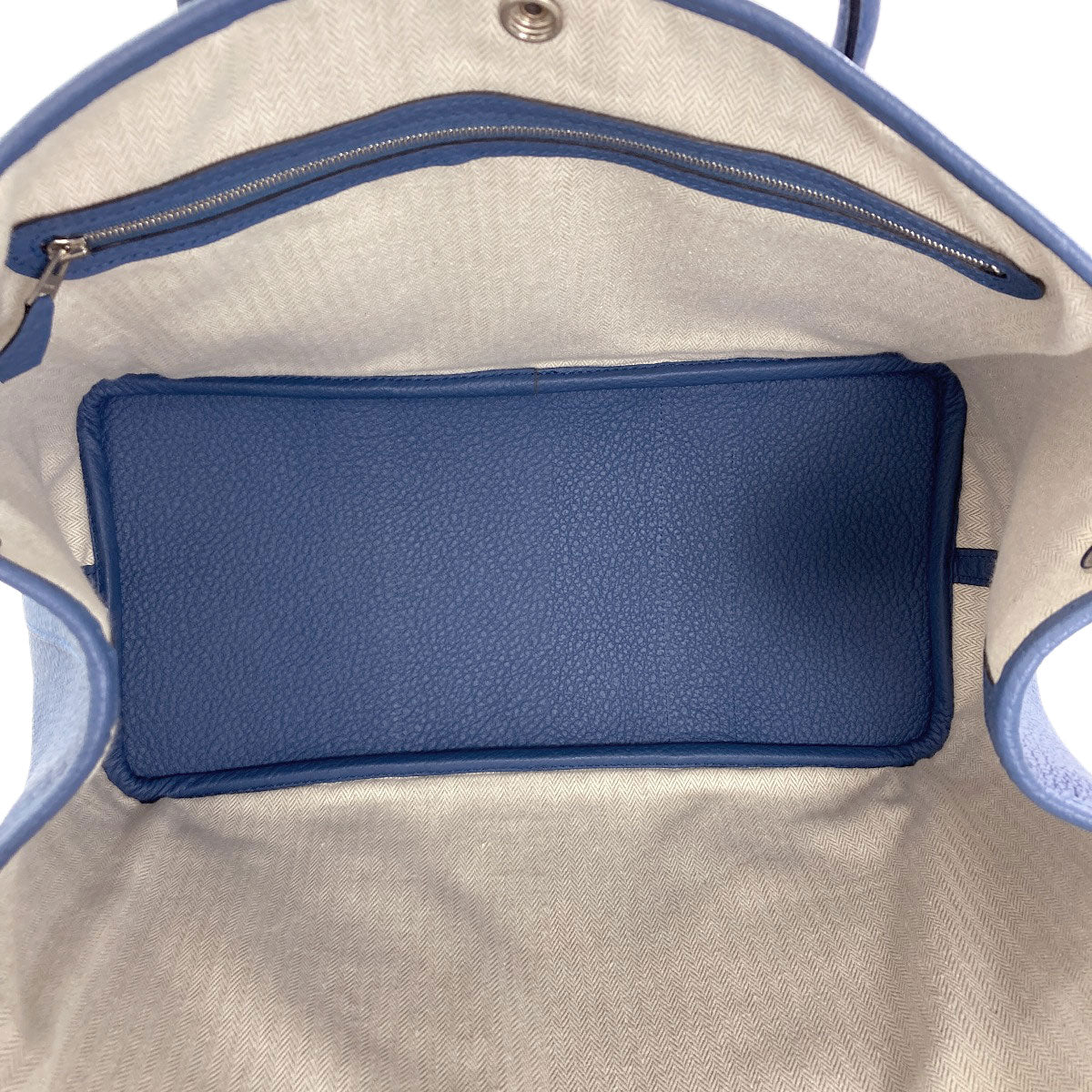 HERMES Garden Party Blue Agate SilverHardware Tote Bag Country Ladies [Used]