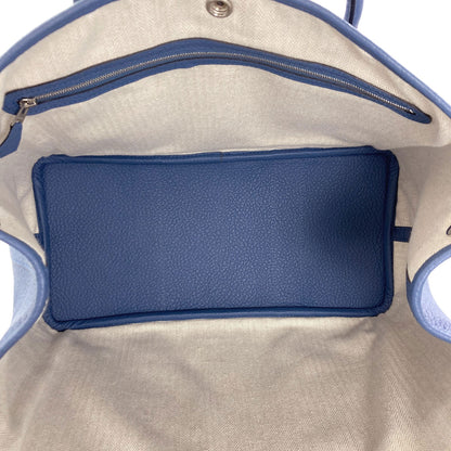 HERMES Garden Party Blue Agate SilverHardware Tote Bag Country Ladies [Used]