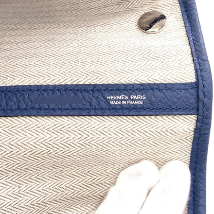 HERMES Garden Party Blue Agate SilverHardware Tote Bag Country Ladies [Used]