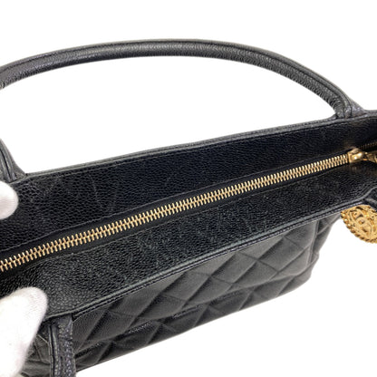 CHANEL Medallion GoldHardware Tote Bag Grained Calfskin Skin Ladies [Used]