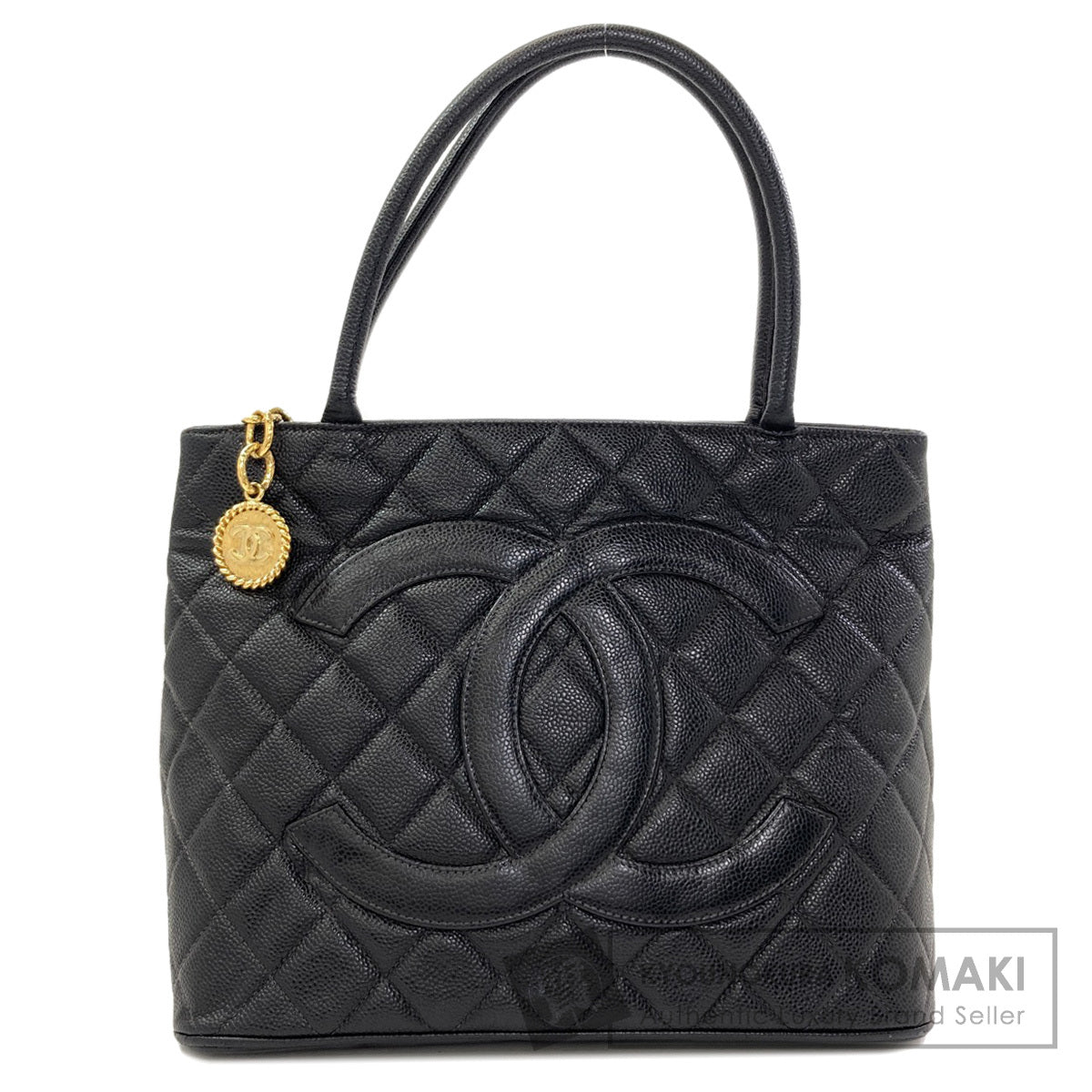 CHANEL Medallion GoldHardware Tote Bag Grained Calfskin Skin Ladies [Used]
