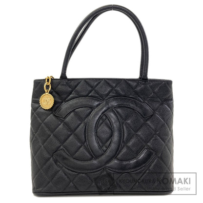 CHANEL Medallion GoldHardware Tote Bag Grained Calfskin Skin Ladies [Used]