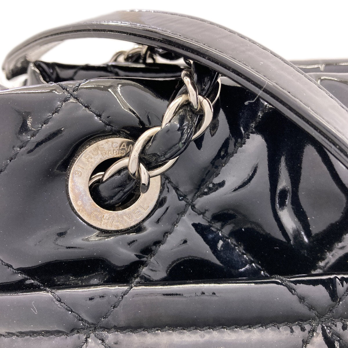 CHANEL Matelasse COCO Mark Chain Tote Bag Patent leather Ladies [Used]