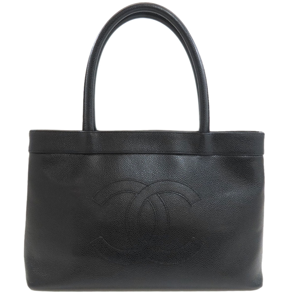 CHANEL COCO Mark GoldHardware Tote Bag Grained Calfskin Skin Ladies [Used]