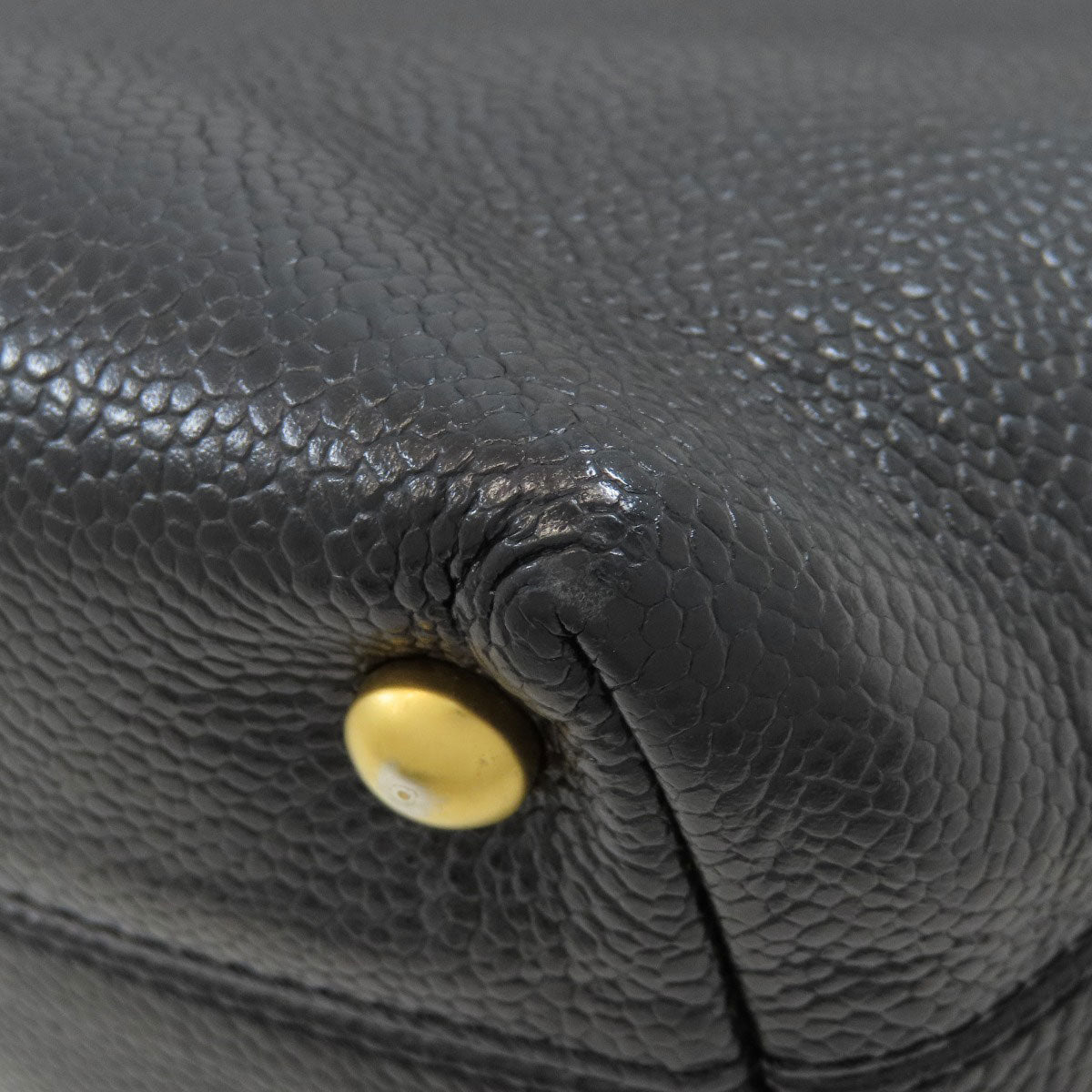 CHANEL COCO Mark GoldHardware Tote Bag Grained Calfskin Skin Ladies [Used]