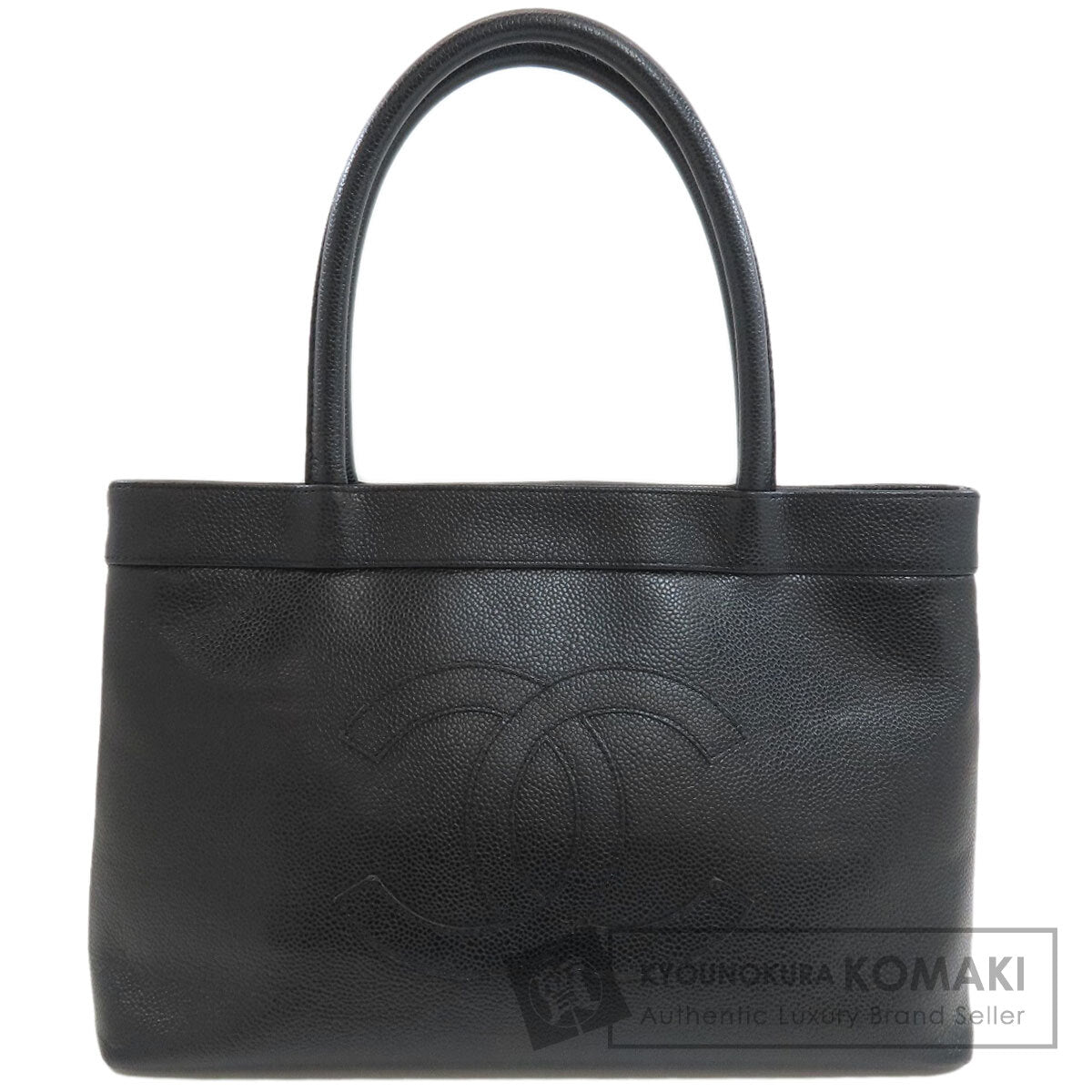 CHANEL COCO Mark GoldHardware Tote Bag Grained Calfskin Skin Ladies [Used]
