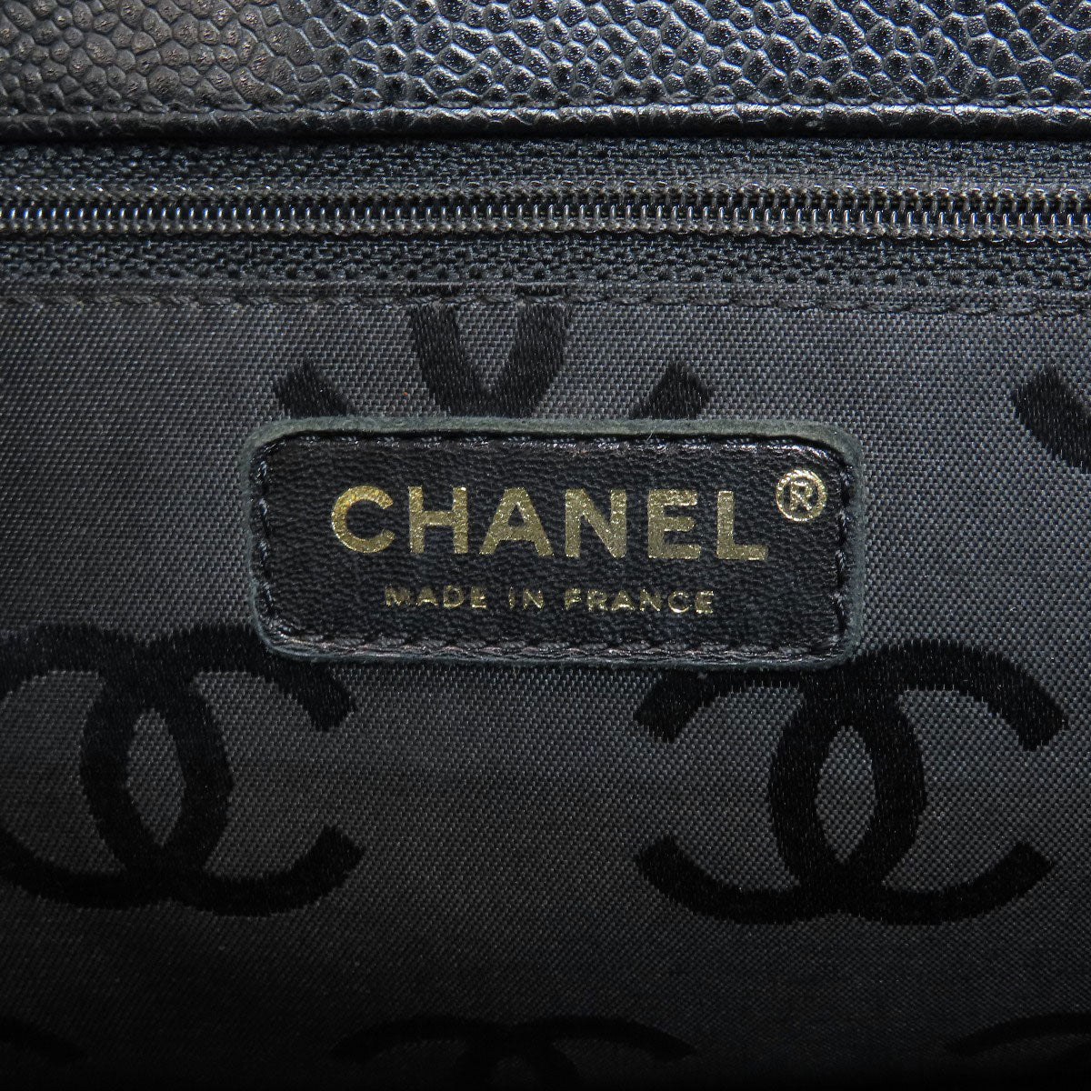 CHANEL COCO Mark GoldHardware Tote Bag Grained Calfskin Skin Ladies [Used]