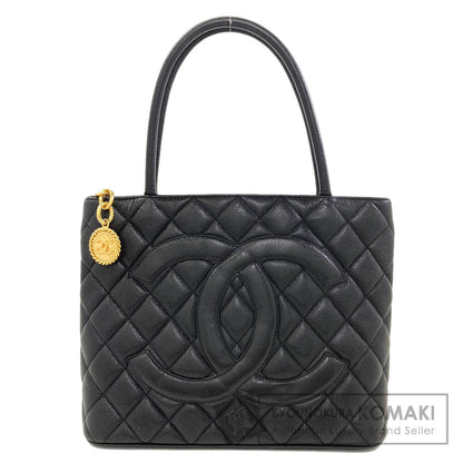 CHANEL Medallion GoldHardware Tote Bag Grained Calfskin Skin Ladies [Used]