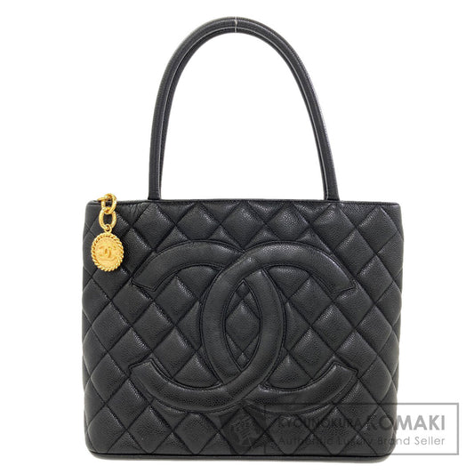 CHANEL Medallion GoldHardware Tote Bag Grained Calfskin Skin Ladies [Used]