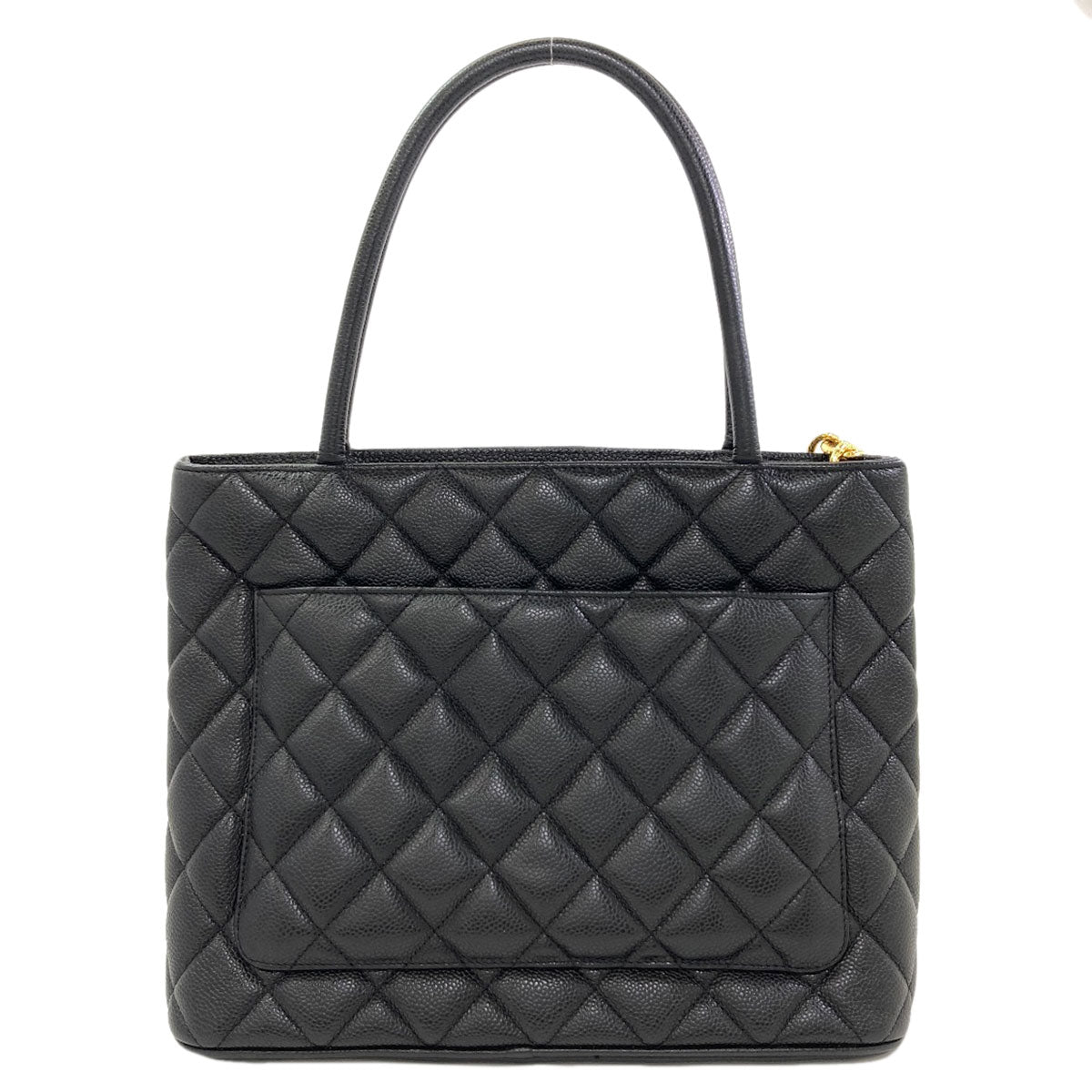 CHANEL Medallion GoldHardware Tote Bag Grained Calfskin Skin Ladies [Used]