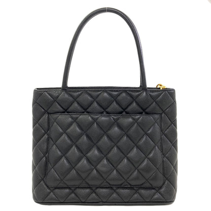 CHANEL Medallion GoldHardware Tote Bag Grained Calfskin Skin Ladies [Used]