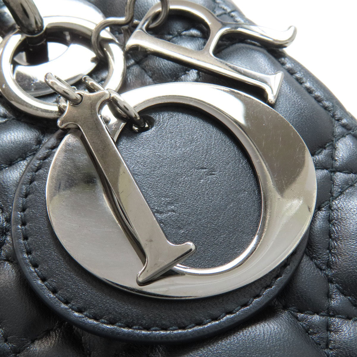 CHRISTIAN DIOR Lady Dior Canage 2WAY Handbag Lambskin Ladies [Used]