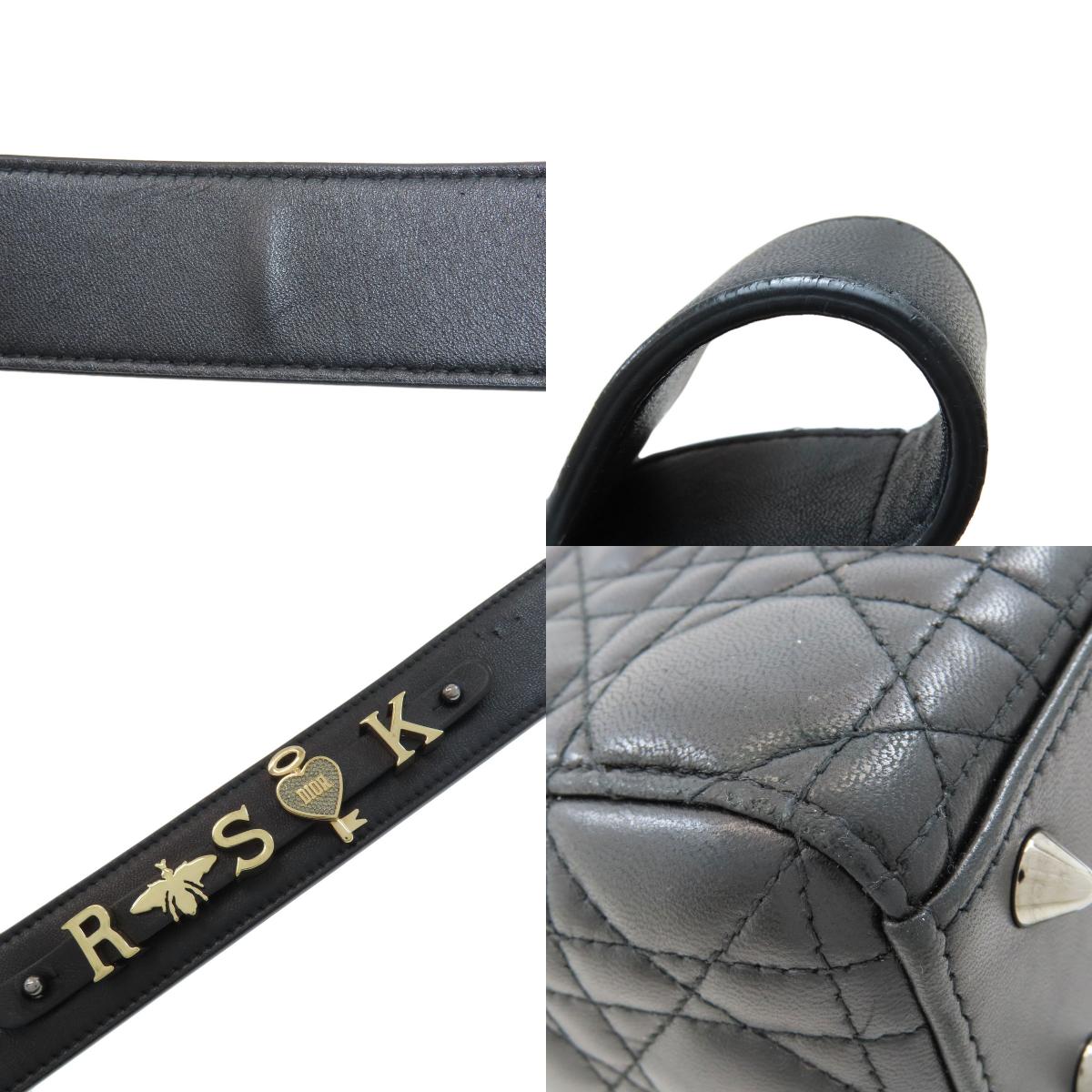 CHRISTIAN DIOR Lady Dior Canage 2WAY Handbag Lambskin Ladies [Used]