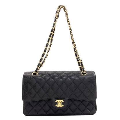 CHANEL Chain Shoulder Matelasse Double Flap Gold Hardware Shoulder Bag Grained Calfskin Skin Ladies [Used]
