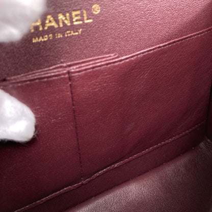 CHANEL Chain Shoulder Matelasse Double Flap Gold Hardware Shoulder Bag Grained Calfskin Skin Ladies [Used]