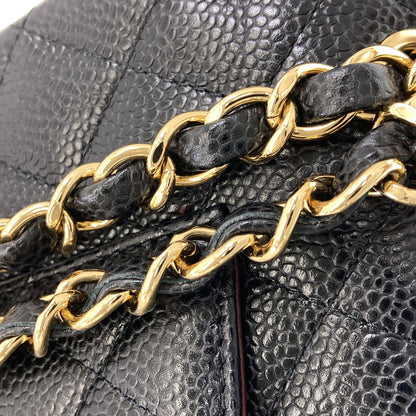CHANEL Chain Shoulder Matelasse Double Flap Gold Hardware Shoulder Bag Grained Calfskin Skin Ladies [Used]