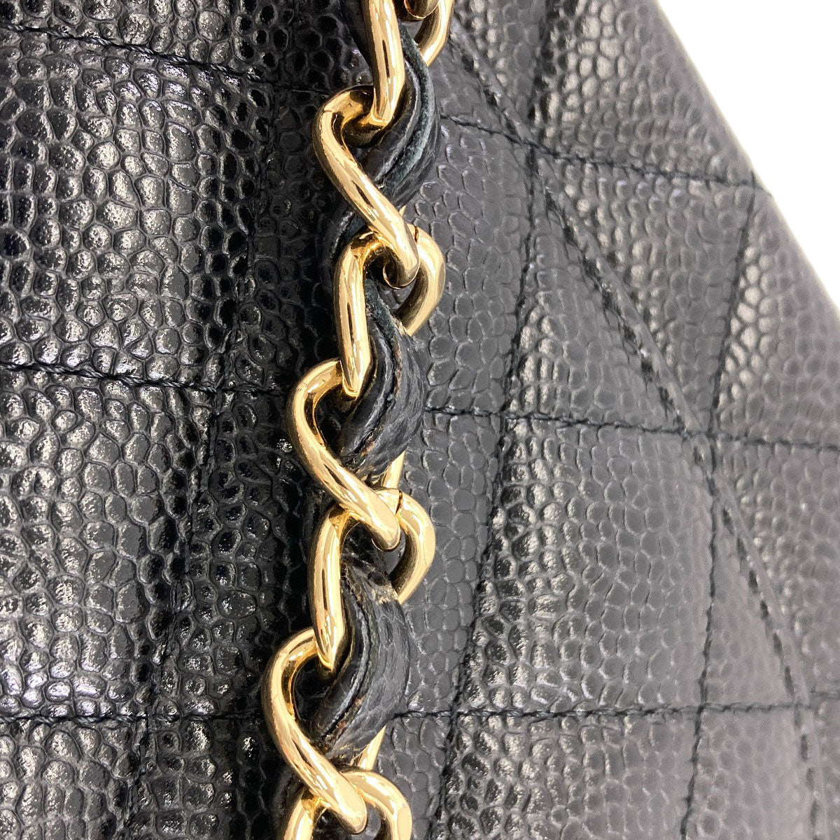 CHANEL Chain Shoulder Matelasse Double Flap Gold Hardware Shoulder Bag Grained Calfskin Skin Ladies [Used]