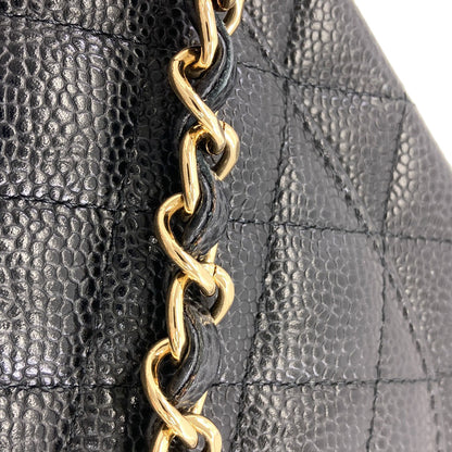 CHANEL Chain Shoulder Matelasse Double Flap Gold Hardware Shoulder Bag Grained Calfskin Skin Ladies [Used]
