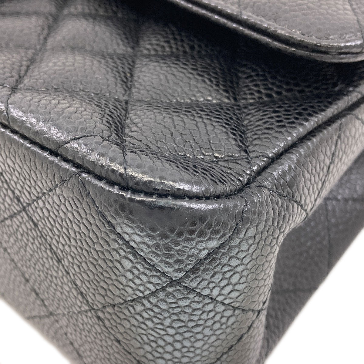 CHANEL Chain Shoulder Matelasse Double Flap Gold Hardware Shoulder Bag Grained Calfskin Skin Ladies [Used]