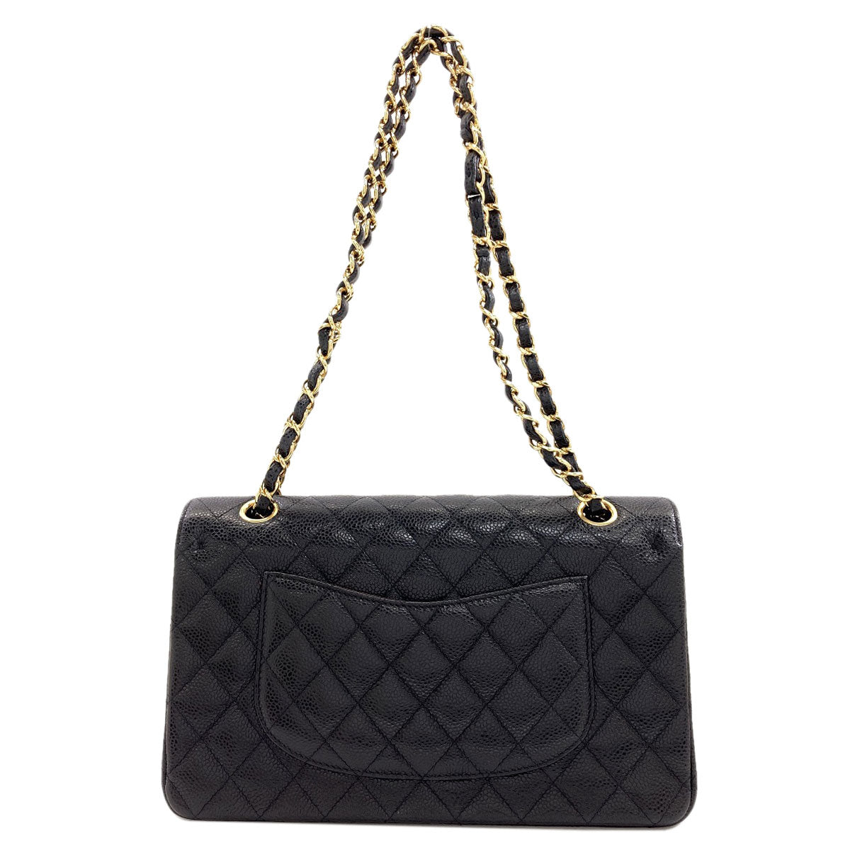 CHANEL Chain Shoulder Matelasse Double Flap Gold Hardware Shoulder Bag Grained Calfskin Skin Ladies [Used]