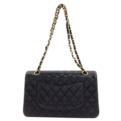CHANEL Chain Shoulder Matelasse Double Flap Gold Hardware Shoulder Bag Grained Calfskin Skin Ladies [Used]