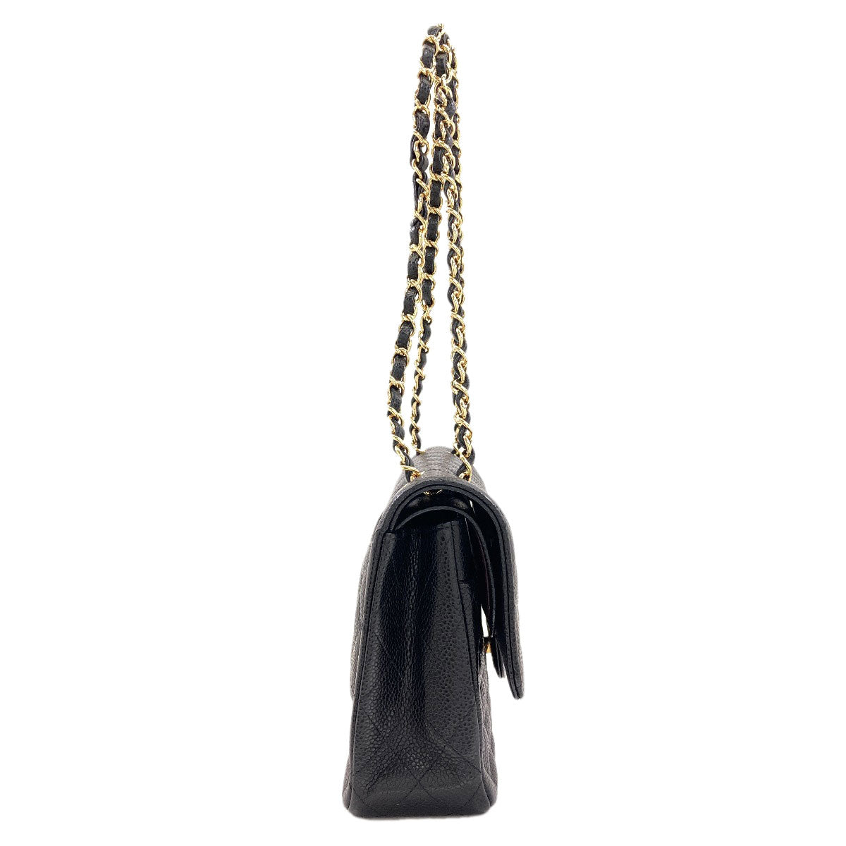 CHANEL Chain Shoulder Matelasse Double Flap Gold Hardware Shoulder Bag Grained Calfskin Skin Ladies [Used]