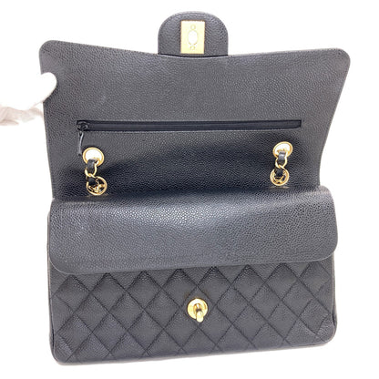 CHANEL Chain Shoulder Matelasse Double Flap Gold Hardware Shoulder Bag Grained Calfskin Skin Ladies [Used]