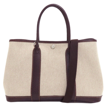 HERMES Garden Party TPM SilverHardware Handbag Tower ash Ladies [Used]