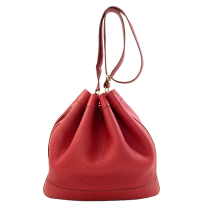 HERMES Market GM Rouge Gold Hardware Shoulder Bag Taurillon Clemence Ladies [Used]