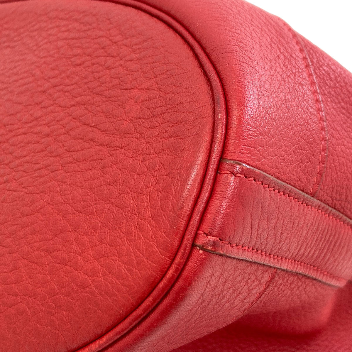 HERMES Market GM Rouge Gold Hardware Shoulder Bag Taurillon Clemence Ladies [Used]