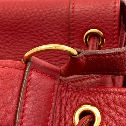 HERMES Market GM Rouge Gold Hardware Shoulder Bag Taurillon Clemence Ladies [Used]