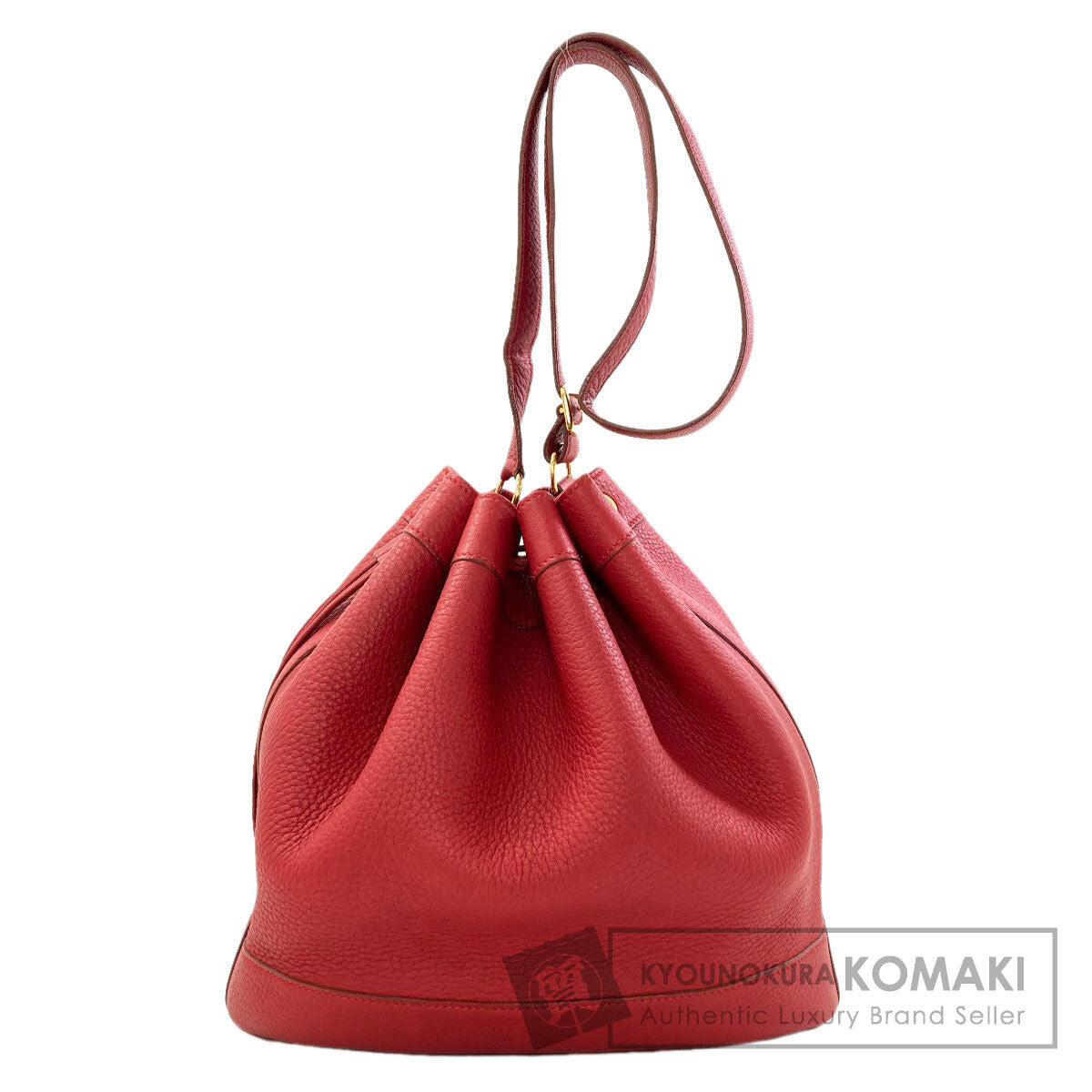 HERMES Market GM Rouge Gold Hardware Shoulder Bag Taurillon Clemence Ladies [Used]