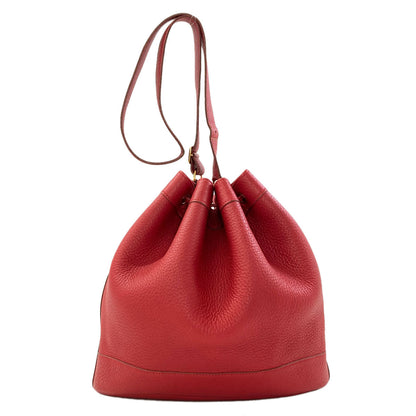 HERMES Market GM Rouge Gold Hardware Shoulder Bag Taurillon Clemence Ladies [Used]