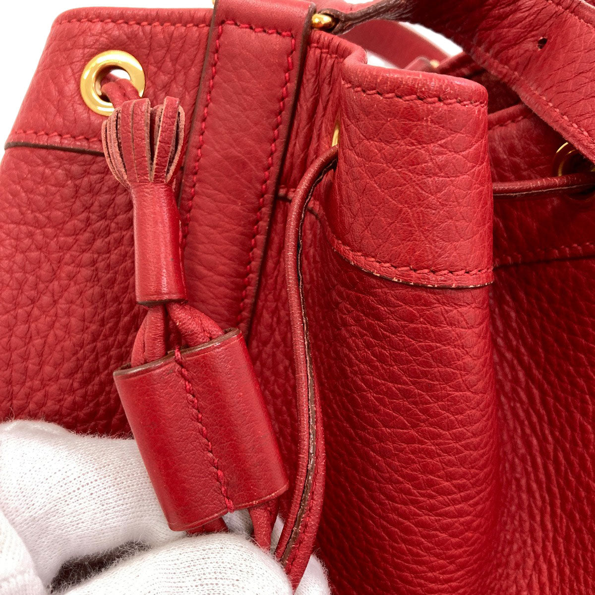 HERMES Market GM Rouge Gold Hardware Shoulder Bag Taurillon Clemence Ladies [Used]