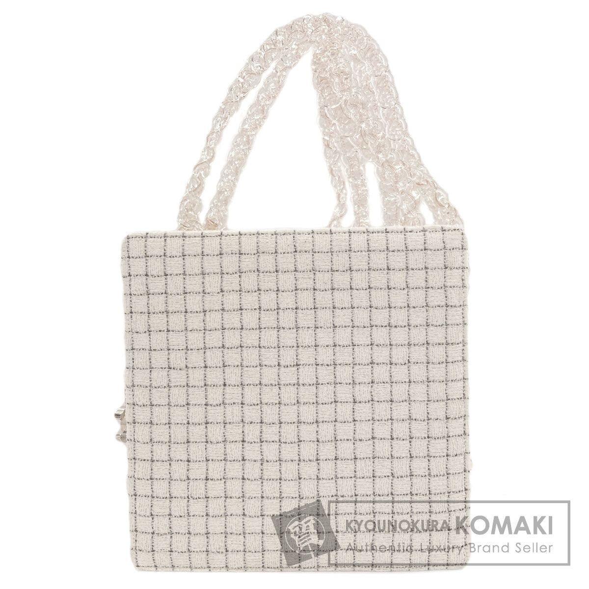 CHANEL Shopping bag with double handle shoulder strap Shoulder Bag Tweed Ladies [Used]