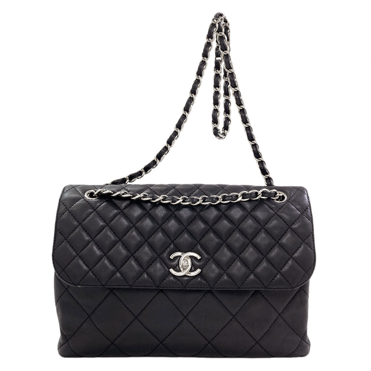 CHANEL Matelasse COCO Mark SilverHardware Shoulder Bag Calf Ladies [Used]