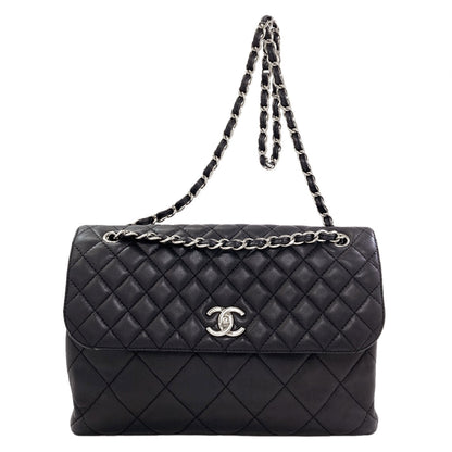 CHANEL Matelasse COCO Mark SilverHardware Shoulder Bag Calf Ladies [Used]