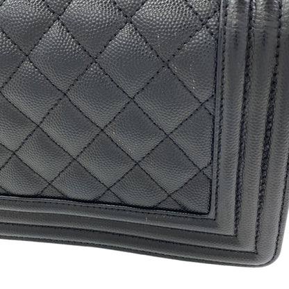 CHANEL Boy Chanel ChainShoulder GoldHardware Shoulder Bag Grained Calfskin Skin Ladies [Used]