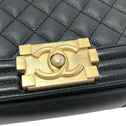 CHANEL Boy Chanel ChainShoulder GoldHardware Shoulder Bag Grained Calfskin Skin Ladies [Used]
